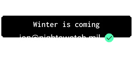 Text: Winter is Coming with email winter@got.com